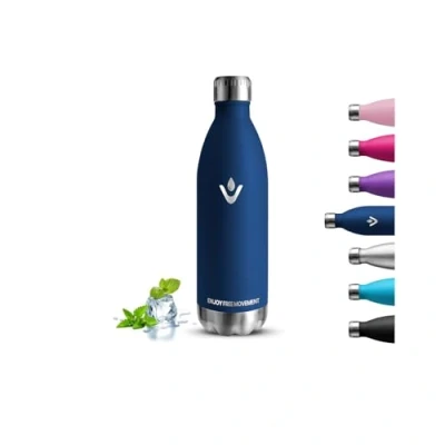 Imagen de Botella Termica 1 litro, de Agua, A Prueba Fugas, sin Bpa, Mantiene 24H Frio/12H Calor, Agua Gimnasio, Acero Inoxidable para Senderismo, Yoga, Cámping, Deportes