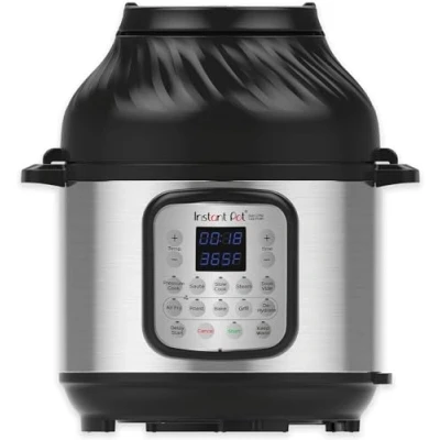 Imagen de Instant Pot DUO CRISP + Air Fryer 8L, Acero inoxidable Robot de cocina (11 funciones en 1: olla a presión, sartén, vapor, lenta) (140 0042 01 EU)