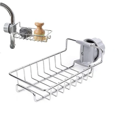 Imagen de Estante De Almacenamiento Antideslizante Grifo Cocina Acero Inoxidable Para Jabón/Esponjas,Organizador Fregadero,Estante Drenaje Fregadero Esponja Jabón