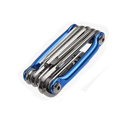 Imagen de SZHS, Multiusos Bici Herramientas, Multiherramienta Bici, Mini Plegables Herramientas 11 en 1 Multifunción Bicicleta Reparacion Mantenimiento Kit (Azul)