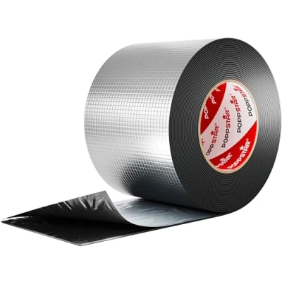 Imagen de Poppstar Cinta adhesiva papel aluminio de butilo (10 m x 100 mm 1,5 mm) autoadhesiva y selladora