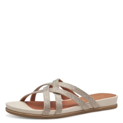 Imagen de Jana Softline 8 27161 42 400 Beige Slipper Komfortable Mehrweite Alltagsschuh Festlich Elegant, Sandalias Planas Mujer, 38 EU Ancho