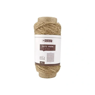 Imagen de D.RECT 800199 Cuerda de Yute 2mm, 10m Natural Twine para Fotos, Regalos, Manualidades, jardinería Bricolaje Marrón