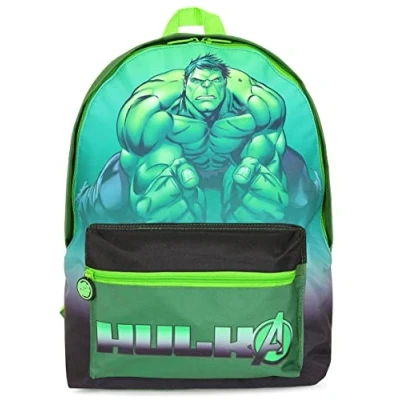 Imagen de Marvel Mochila escolar oficial de The Hulk Avengers para niños, verde