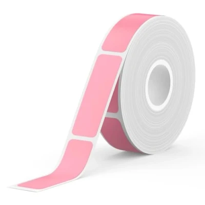 Imagen de SUPVAN E10 Etiquetas Autoadhesivas, térmicas para el hogar, la oficina y escuela, compatibles con las etiquetadoras E10/E16，12 mm*40 mm, 170 Unidades/Rollo (Rosa)