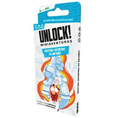 Imagen de Space Cowboys Unlock! Miniaventuras Recetas secretas De antaño Juego Mesa Escape Room para Adultos y Familias a Partir 10 Años 1 6 Jugadores 30 45 Minutos por Partida Español