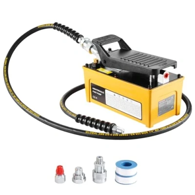 Imagen de VEVOR Bomba Hidráulica Neumática de 10000 PSI Depósito 2,3 L, Salida Aceite NPT 16,66 mm Entrada 13,7 mm, Pedal Accionada por Aire para Máquinas Reparación Automóviles