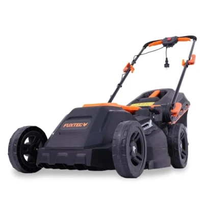Imagen de FUXTEC Cortacésped Eléctrico con Cable FX RME38 12 kg, Ancho de Corte 38 cm, Recogedor 40 L, Altura 20 mm 70 mm, 1600 vatios 220V.