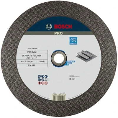 Imagen de Bosch 2 608 600 542 Disco de corte recto Expert for Metal A 36 R BF, 300 mm, 25,40 2,8 mm (pack 1)