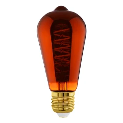 Imagen de EGLO LED E27 regulable, en espiral, bombilla vintage de cobre diseño retro, 4 vatios, 30 lúmenes, blanco cálido, 2000k, foco Edison ST64, Ø 6,4 cm