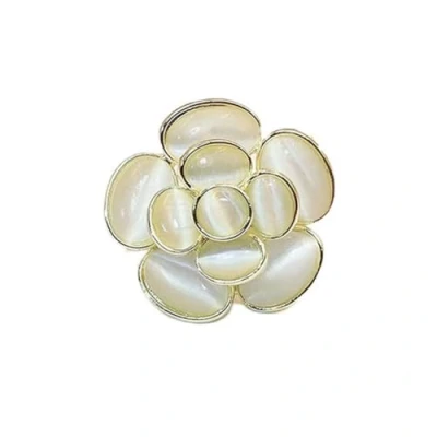 Imagen de broche de perlas camelia para mujer, elegante flores camelia, pin solapa, chaquetas, sombreros, bufandas, ramilletes, vestidos, accesorios, joyería, regalo, Metal