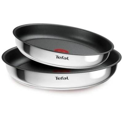 Imagen de Set de sartenes Tefal L881S4 Ingenio, 4 piezas, Mango extraíble, Revestimiento titanio antiadherente, Indicador calor, Acero Inox