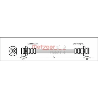Imagen de METZGER 4110611 Latiguillos de Freno 222 F10 x 1