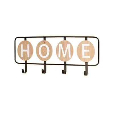 Imagen de HAKU Möbel Perchero de Pared Roble, Negro, MDF, Metal Dim.: AN 50 cm x AL 22 P 5 cm, Estilo: Industrial