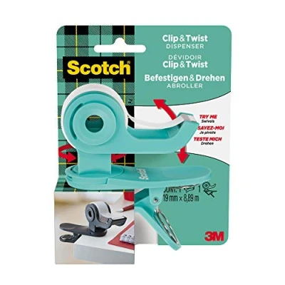 Imagen de Scotch Dispensador de cinta adhesiva C&amp;T, verde menta, 1 rollo incluido, 19 x 9,8 m
