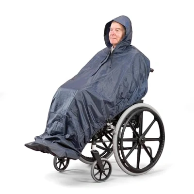 Imagen de Homecraft Chubasquero para Silla de Ruedas, Longitud Estándar, Poncho Impermeable, Protección Plástico Contra la Lluvia, Cobertura Completa, Ropa Lluvia Unisex Ancianos y Discapacitados