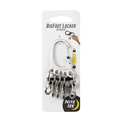 Imagen de NITEIZE BIGFOOT LOCKER SBINER LLAVERO MOSQUETÓN con 5 MOSQUETONES DE METAL CIERRES SEGURIDAD CENTRAL, plata, s (KLKBF 11 R6)