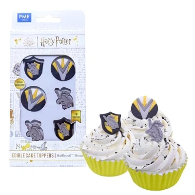 Imagen de PME Harry Potter Set de 6 Toppers Comestibles para Cupcakes Hufflepuff