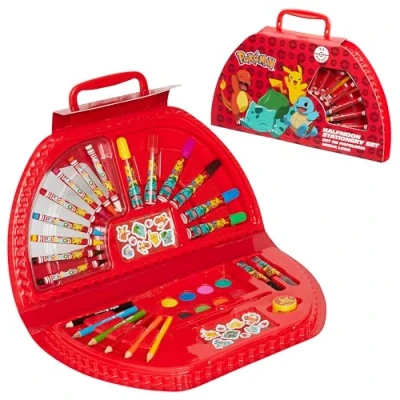 Imagen de Pokémon Maletin Pinturas para Niños, incluye Acuarelas, Crayones, Marcadores y Lápices de colores