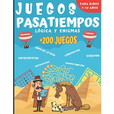 Imagen de juegos Pasatiempos Lógica y enigmas: para niños 7 10 años Más de 200 Rompecabezas, enigmas, logicà, sopas letras, laberintos, sudokus más. Un regalo ideal los niños.