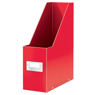 Imagen de Leitz WOW Revistero de Cartón con Etiqueta Tamaño A4, Diseño Plegable, Hogar, Oficina y Escuela, Gama Click &amp; Store, Rojo, 60470026