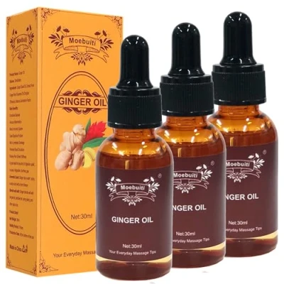 Imagen de Aceite de Masaje Jengibre, Jengibre para el Drenaje linfático, Esencial la hinchazón y Dolor, Cabello, Masaje, Piel