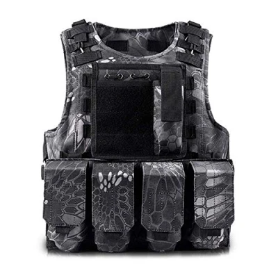Imagen de FGYZYP chaleco táctico de camuflaje militar para niños, ajustable, combate airsoft, paintball, juego CS campo, terreno, combate, entrenamiento, protector juegos