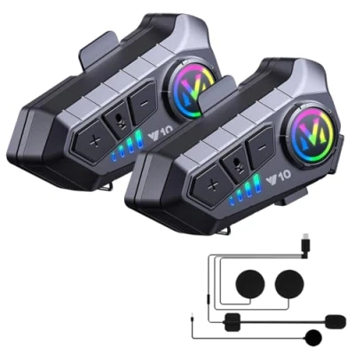 Imagen de Auricular Intercomunicador Para Moto Klack Y10 Comunicación Bluetooth 5.3, Resistencia Ipx6 Y Sonido Hi fi (2 Unidades)