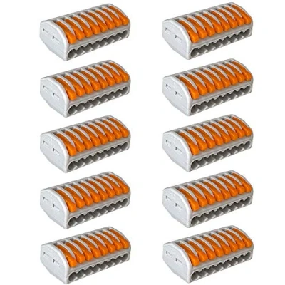 Imagen de QitinDasen 10Pcs KV222 418 Palanca Tuerca Cable Conector, 8 Puertos Compacto Conductor Rápido Conector Resorte Bloque Terminal
