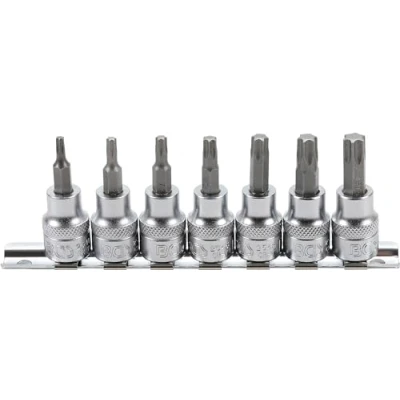 Imagen de BGS 5108 Juego de puntas vaso entrada 10 mm (3/8&quot;) perfil en T (para Torx) T15 T50 7 piezas