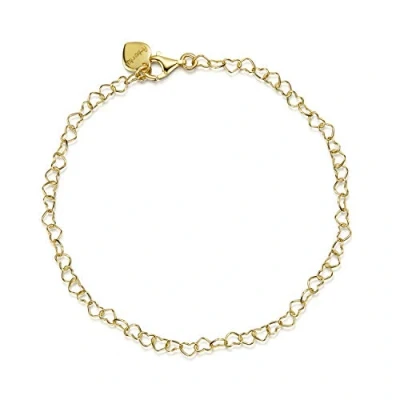 Imagen de Amberta Pulsera de Corazones para Mujer en Plata Ley 925: Chapada Oro Amarillo
