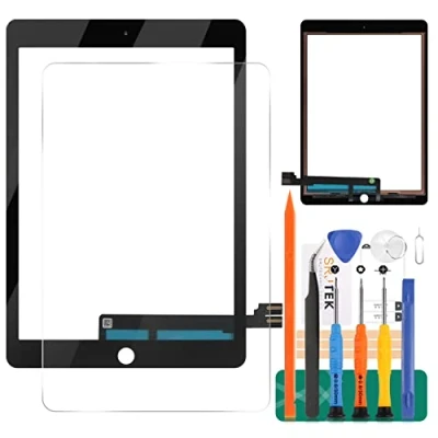 Imagen de Kit de piezas repuesto para iPad Pro 9.7 2016 pantalla táctil repuesto, A1673 A1674 A1675 panel táctil, con vidrio templado+herramientas (no LCD, sin botón inicio) (negro)