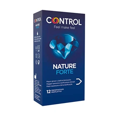 Imagen de Control Preservativos Nature Forte. Caja de 12 Condones, Mayor Grosor, Lubricados, Gama Placer Natural, Sexo Seguro. Disfruta unos con Ajuste Perfecto para una Relación Segura.