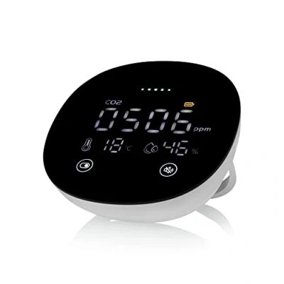 Imagen de Smartwares Monitor de Calidad del Aire Interior 3 en 1 FGA 13950 CO2, Temperatura y Humedad 78 DB Batería Emergencia
