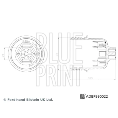 Imagen de BLUE PRINT ADBP990022 Cubierta, caja filtro de aceite con junta anular