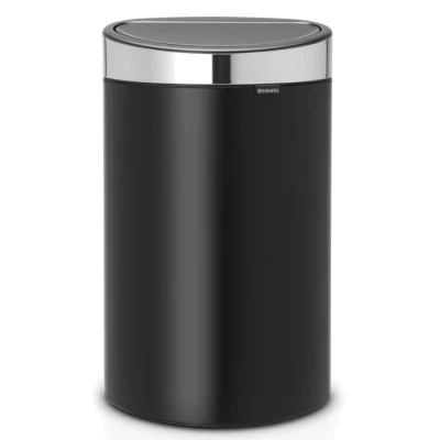Imagen de Brabantia Touch Bin Cubo de basura, 40 Litros, anti huellas, negro mate