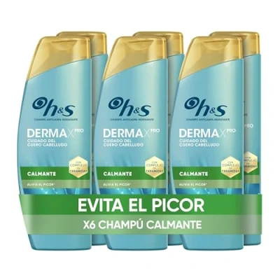 Imagen de h&amp;s DERMAXPRO Champú Anticaspa Calmante Para Cuero Cabelludo Seco Y Con Picor Clínicamente Probado Dermatológicamente Testado, 300ml x6