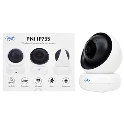 Imagen de PNI Cámara de videovigilancia IP735 3Mp con PTZ inalámbrico P2P, Ranura para Tarjeta microSD, Control Desde la aplicación