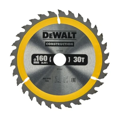 Imagen de DeWalt DT1932 QZ Hoja para sierra circular portátil construcción, 160 x 20 mm, 30D ATB +10º
