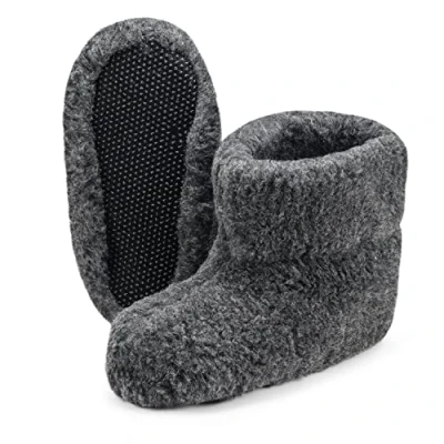 Imagen de ESTRO Zapatillas De Casa Mujer Invierno Unisexo Lana Pantuflas para Hombre Hechas Oveja Ole (44, Antracita)