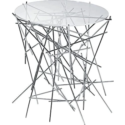 Imagen de Alessi FC09 Blow up Mesa Auxiliar (Base de Acero Cromado y Tablero Cristal)
