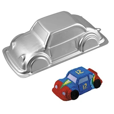 Imagen de Ulalaza Molde de aluminio para pasteles hornear en 3D con forma coche DIY pastel cumpleaños Suministros cocina