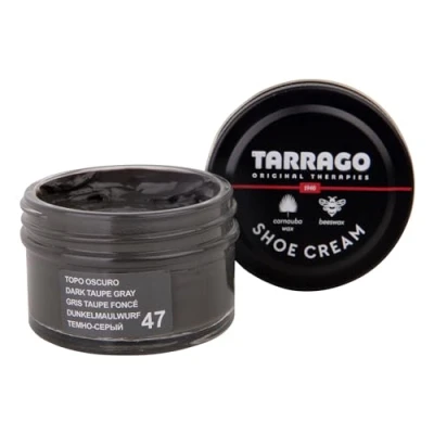 Imagen de Tarrago Shoe Cream Jar 50 ml Crema tinta para zapatos y bolsos, unisex, adulto, Tapa oscuro (Dark Taupe Gray 47),