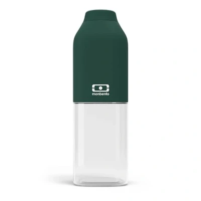 Imagen de monbento Botella de agua reutilizable MB Positive M Verde oscuro plástico pequeña 500 ml perfecta para oficina, deporte, pícnic sin BPA