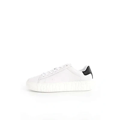 Imagen de Tommy Jeans LEATHER OUTSOLE EM0EM01159, Sneaker con suola cupsole Hombre, Bianco 46 EU