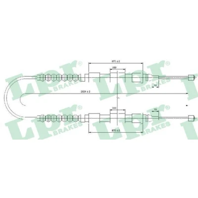 Imagen de LPR C0175B Cable de Freno Mano 2825/875+875 Tambor FIAT: Ducato II Bus, Camión plataforma/Chasis, CITROËN: Jumper I Furgón