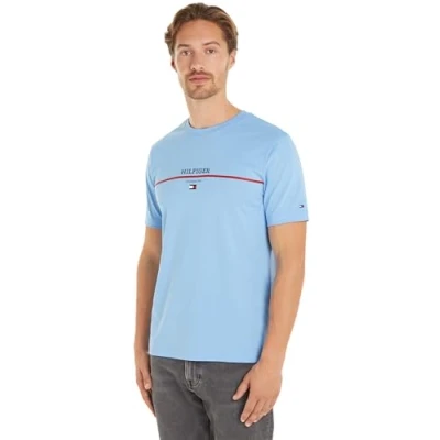 Imagen de Tommy Hilfiger Stripe TEE Camiseta estampada, Hombre, Talla: XS, Vessel blue