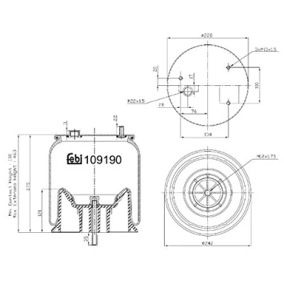 Imagen de FEBI BILSTEIN 109190 Fuelle, suspensión neumática DAF: CF 75