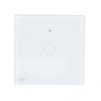 Imagen de Interruptor Inteligente con PNI SafeHome PT101L WiFi Touch, 10 A, Control a través de la aplicación Tuya, Compatible Alexa y Google Assistant Live Wire, sin Null