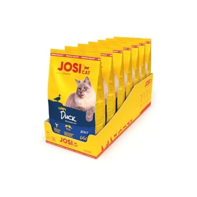 Imagen de JosiCat Crispy Duck, 7 x 650 g, cartón de 4,55 kg, alimento seco Premium para Gatos Adultos, Comida Gatos, alimentada por Josera, Unidades